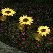 1Pc Sunflower Solar Lights Outdoor Decor with 3 Led Sunflower Yellow Flower Lights Decorative Waterproof for Garden Decoration