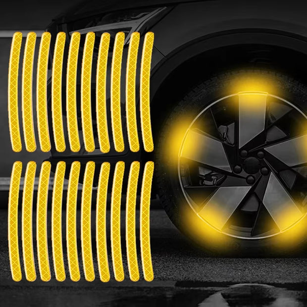 20pcs Luminous Reflective Wheel Hub Stickers - Enhance Night Visibility for Cars, Bikes & Motorcycles