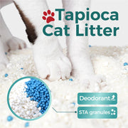 Premium 5.5Lb Tapioca Cat Litter - Flushable, Odor Control, Quick Clumping, Low Dust, Perfect for Smart Litter Boxes