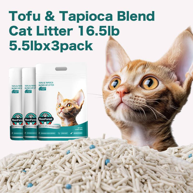 Premium 5.5Lb Tapioca Cat Litter - Flushable, Odor Control, Quick Clumping, Low Dust, Perfect for Smart Litter Boxes
