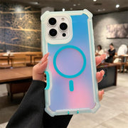 Luxury MagSafe Laser Armor Phone Case for iPhone 16/15/14/13 Pro Max - Dual Layer Protection, Wireless Charging, and Shockproof Design.Luxury MagSafe Laser Armor Phone Case for iPhone 16/15/14/13 Pro Max - Dual Layer Protection, Wireless Charging, and Shockproof Design