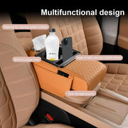 Ultimate Comfort Auto Center Console Armrest Cushion with 2 Cup Holders - All-Season Heightening Pad & Pillow Cover