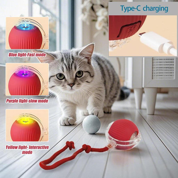 Interactive Electric Cat Toy Ball - Motion-Sensing Fun for Indoor Cats & Dogs, Keeps Pets Active & Entertained! Perfect Gift for Pet Lovers!
