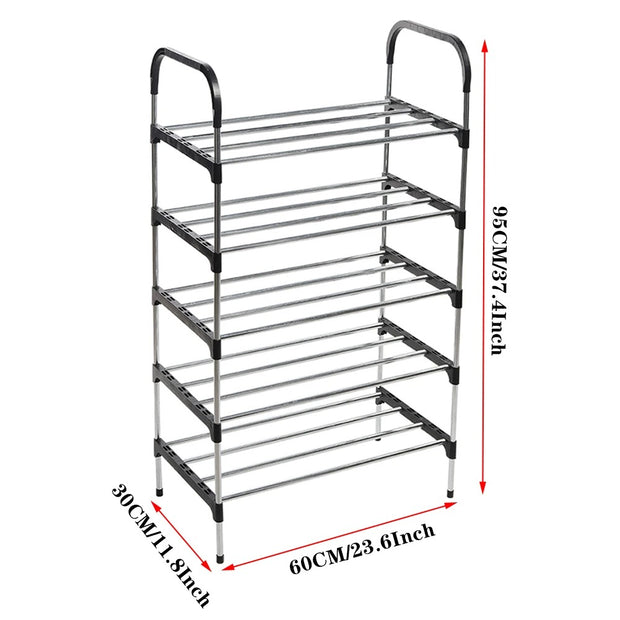 Tier Stackable Shoe Rack Organizer | Stainless Steel Space-Saving Shoe Shelf for Entryway & Closet